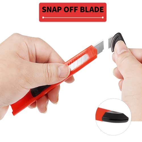 DIYSELF 8 Pack Box Cutter Retractable Utility Knife, 9mm Wide Blade | Box Cutters Bulk for Cardboard, Packages, Paper, Snap-Off Blades Razor Knife, Navajas para Trabajo, Disposable Box Opener - style: 8 Pack