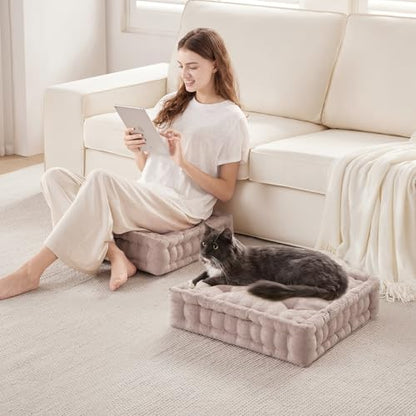 Intelligent Design Floor Pillow Meditation Cushion, 20x20 Blush - color: Blush