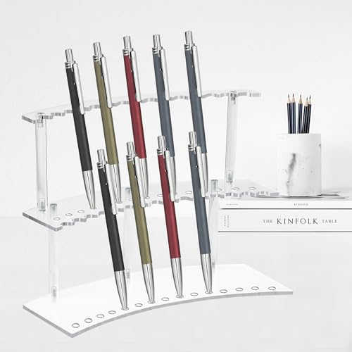 30-Slot Acrylic Pen Holder & 2 Tier Detachable Display Stand for Pens | Makeup Brush Organizer Holder,Pencils & Brushes Display Holder