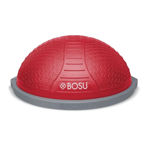 BOSU Nexgen Balance Trainer, Half-Ball Training Equipment, 65 cm Diameter, 300 lb Capacity - Burst-Resistant Stability Exercise Tool w/Non-Slip Base, Includes Hand Pump, Commercial-Grade - color: Neon Flare/Gray