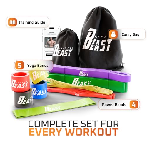Resistance Bands for Men – Set of 10 - Long Exercise Bands Resistance for Home Workouts, Physical Therapy & Strength Training