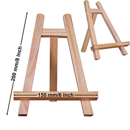 Small Tabletop Display Stand 8 inch Wooden Table Top A-Frame Artist Easel Canvas Photo Picture Sign Holder Stand
