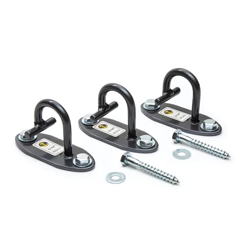 Anchor Gym Mini H1 (Set of 3) - Resistance Band Wall Anchors for Home Workouts | Wall Mount Anchor for Resistance Bands, Stretch Straps & Suspension Trainers - color: Gun Metal Gray