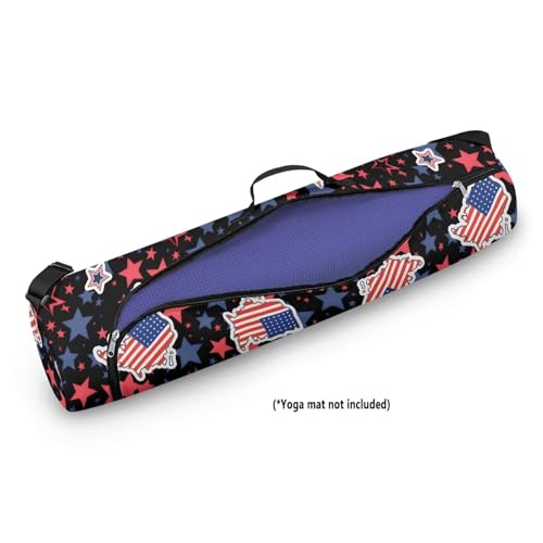 Yoga Mat Bag for Women & Men Full-Zip Yoga Mat Carrier Bag for Class Workout Park with Adjustable Strap - color: American Map