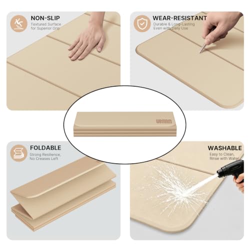 Yoga Mat Thick 10mm, Foldable Yoga Mat 75 x 26 x 0.4 Inches - color: Milk coffee