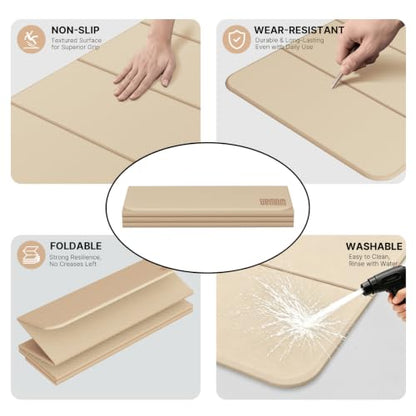 Yoga Mat Thick 10mm, Foldable Yoga Mat 75 x 26 x 0.4 Inches - color: Milk coffee