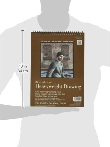 Strathmore 400 Series Heavyweight Drawing Pad, Medium Surface, 9"x12" Wire Bound, 24 Sheets