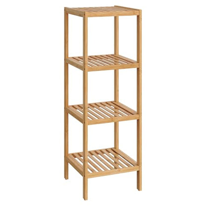 SONGMICS 4-Tier Bamboo Shelf, Freestanding Bathroom Storage Rack - color: Light Bamboo, size: 4 Tiers (13"D x 13"W x 38.6"H)