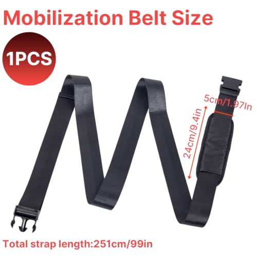 Mobilization Belt - Physical Therapy Belt Strap, Adjustable Mobilization Band Pt Strap with Thick Pad for Rehabilitation Yoga Leg Hip Exercise Seatbelts Stretching Mobility & Gym Techniques (Black) - color: Black