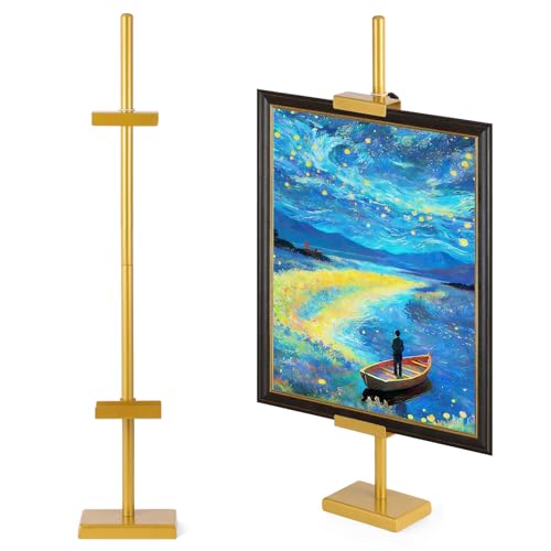 30'' Adjustable Tabletop Easel Stand, Gold Easel for Display | Steady and Elegant Picture Easels for Display, Picture Frame Stand, Adjustable Art Easel,Picture stand for Artwork, Photo. - color: Gold, size: 30inch