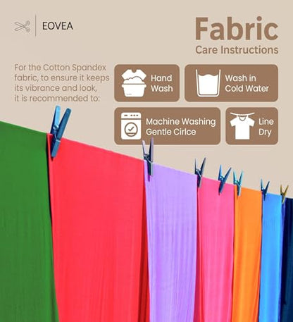EOVEA - Cotton Spandex Fabric by The Yard - 4 Way Stretch Jersey Knit - Spandex & Cotton T-Shirt Fabric - Lightweight, Breathable - 60" Wide Roll| 10 oz(Dk Mocha, 1 Yard) - color: Dk Mocha, size: 1 Yard