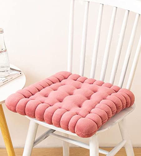 IXITON Biscuit Shaped Meditation Cushion seat Cushion Round Cookie Chair Pad Square Floor Pillow Cushion for Chair Living Room Balcony Office Sofa Yoga 16inch（40cm） (Square, Pink) - color: Pink, size: square