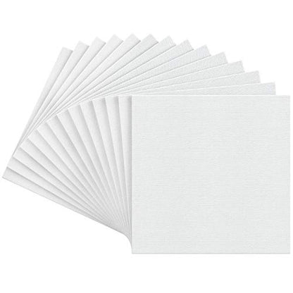 ARTEZA Canvases for Painting, Pack of 14, 10 x 10 Inches, Square Blank Art Canvas Boards, 100% Cotton, 12.3 oz Gesso-Primed, Art Supplies for Adults and Teens, Acrylic Pouring and Oil Painting - size: 10 x 10 (Pack of 14)