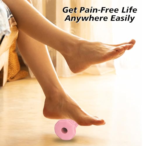 Pink Foot Massager Roller Set for Plantar Fasciitis, Arch&Heel Pain Relief | Includes Foot Roller, lacrosse and spiky massage balls for deep tissue trigger point muscle therapy and neuropathy relief - color: Pink Combination