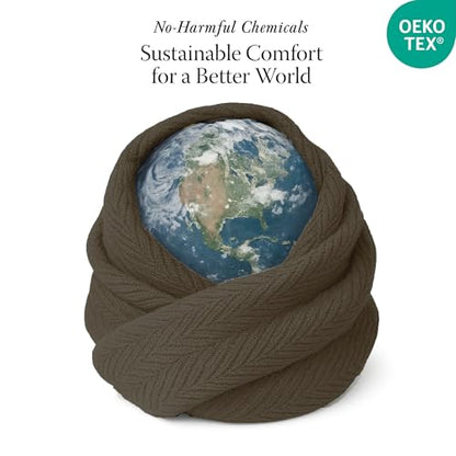 Threadmill Luxury 100% Cotton King Herringbone Blanket, Espresso - color: Espresso, size: King (106" x 92")