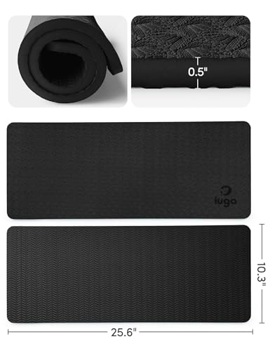 IUGA Yoga Knee Pads Cushion Non-Slip Knee Mat for Elbows Wrist Pain in Yoga Planks Floor Exercises Portable Extra-thick Cushioning - color: Inky