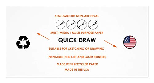 Design Ideation Quick Draw Book : Multi-Media Paper Drawing Book for Pencil, Ink, Marker and Charcoal. Great for Art, Design and Education. Ideal for Quick Drawing. Made in The USA. (6" x 12") (2)