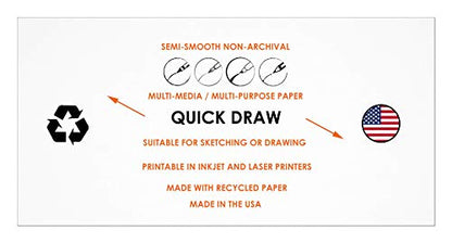 Design Ideation Quick Draw Book : Multi-Media Paper Drawing Book for Pencil, Ink, Marker and Charcoal. Great for Art, Design and Education. Ideal for Quick Drawing. Made in The USA. (6" x 12") (2)