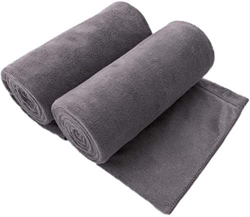 JML Microfiber Bath Sheet Towels, 2 Pack, 35" x 70", Grey - color: - Grey, size: 2 Pack (35 in x 70 in)