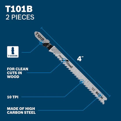Bosch T5002A 10 pc. T-Shank Jig Saw Blade Set for Wood and Metal - size: 10 pack