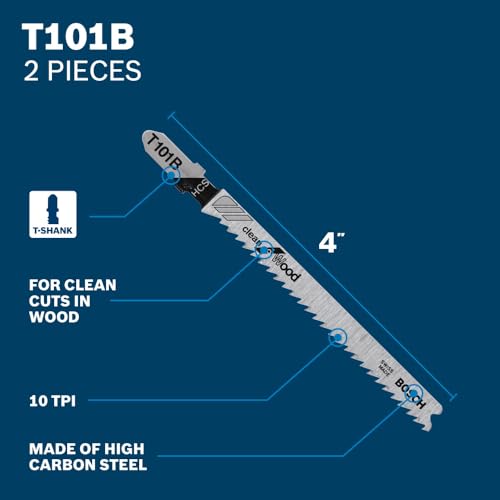 Bosch T5002A 10 pc. T-Shank Jig Saw Blade Set for Wood and Metal - size: 10 pack
