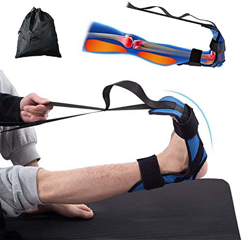 Foot and Calf Stretcher for Plantar Fasciitis, Leg Stretch Band，Improve Leg Stretching，Premium Physiotherapy Stretching Strap Improves Strength and Relief to Heel Spurs, Calf, Thigh and Hip - color: Blue
