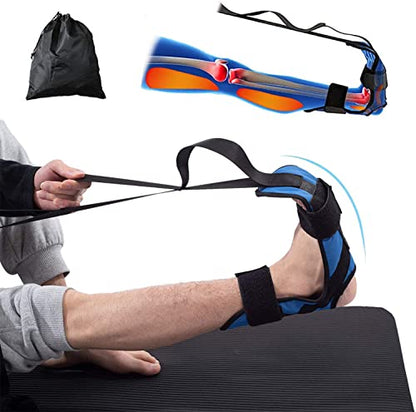 Foot and Calf Stretcher for Plantar Fasciitis, Leg Stretch Band，Improve Leg Stretching，Premium Physiotherapy Stretching Strap Improves Strength and Relief to Heel Spurs, Calf, Thigh and Hip - color: Blue