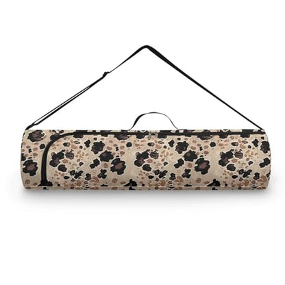 Yoga Mat Bag for Women & Men Full-Zip Yoga Mat Carrier Bag for Class Workout Park with Adjustable Strap - color: Cow Spot Print