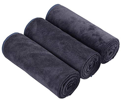 HOPESHINE Gyms Yoga Towels Soft Absorbent & Fast Drying 3-Pack - color: Grey