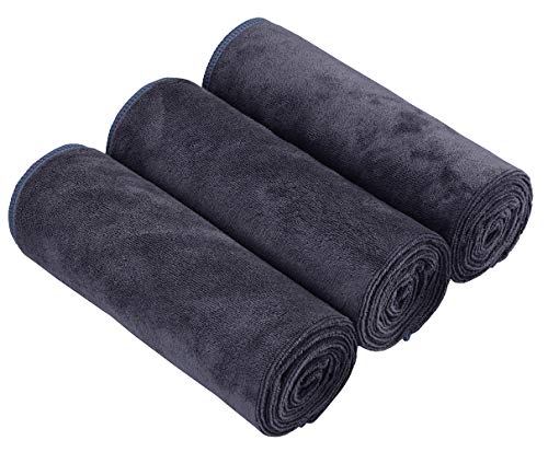 HOPESHINE Gyms Yoga Towels Soft Absorbent & Fast Drying 3-Pack - color: Grey