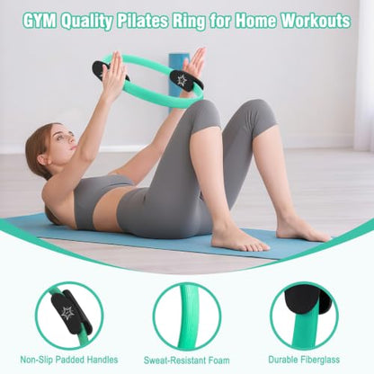 Pilates Kit Equipment, Pilates Ring and Ball for Women Home Workout - color: Green