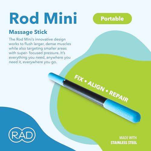 RAD Rod Mini – 16in Compact Deep Tissue Massage Roller Stick – Travel-Ready Myofascial Release Tool for Legs, Back, Neck, Arms & Shoulders – Muscle Roller for Mobility & Recovery - style: Rod Mini