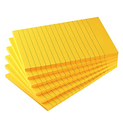Early Buy Lined Sticky Notes, 4x6 in, 6 Pads, 45 Sheets/Pad (Orange) - color: Orange