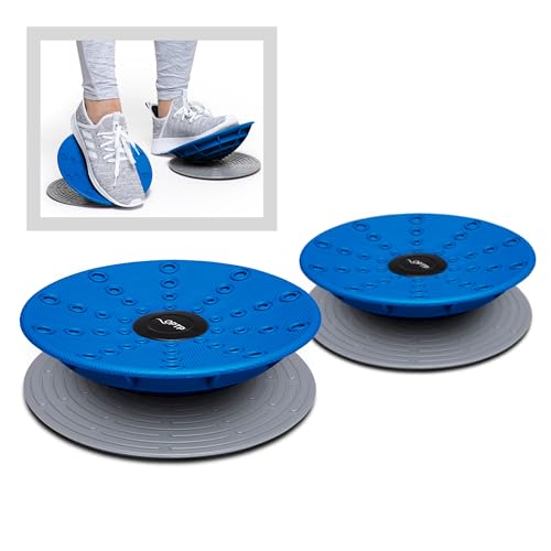 OPTP Dynamic Duo Balance & Stability Trainers – Blue, Set of 2, 8 1/4" | Balance trainer set for core strength, foot & ankle strengthening, injury recovery, PT & rehab, Includes slip-resistant base