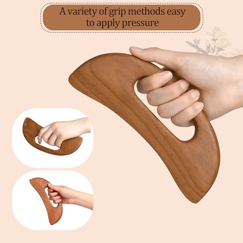 Wooden Cellulite Massager, Body Guasha Tool Lymphatic Drainage Massager Muscle Scraper Back Massage Tool Relieve Muscle Fatigue, Body Gua Sha Paddle Anti Cellulite Tool for Women and Men - color: Style-a