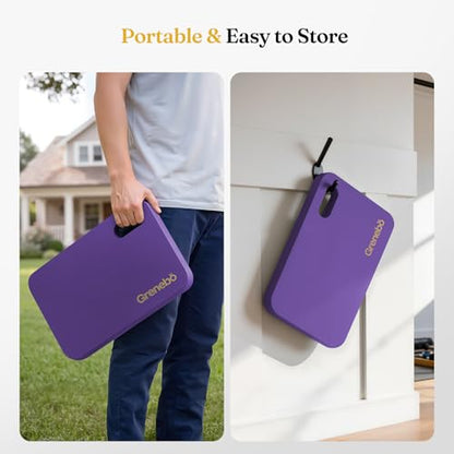 Grenebo 2-Pack Kneeling Pads, Extra Thick NBR, 17.3 x 11 x 1.6 in, Purple - color: Purple