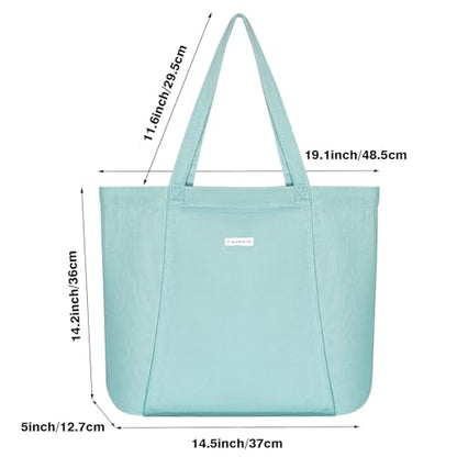 Yoga Mat Bag for Women, Pure Cotton Canvas Yoga Tote with Wet/Dry Pocket, Bottle Holder & Inner Zipper Pocket, Yoga Mat Carrier Bag for Pilates, Gym, Travel, Beach - color: Mint