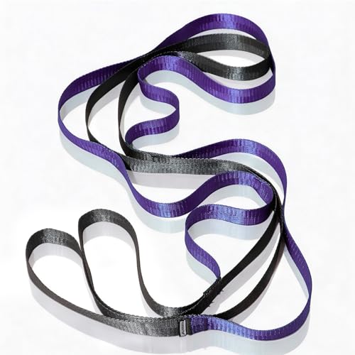 Acozycoo Stretching Strap with Loops for Leg Calf Back Physical Therapy | Non-Elastic Yoga Strap for Stretching,Stretch Band,Leg Lifter,Rehab,Knee,Hip,Pilates,Flexibility Training,Hamstring,Fascia - color: Purple