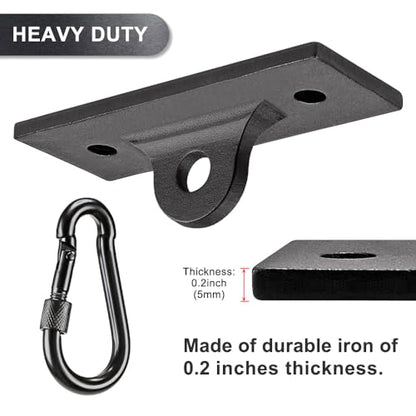 Dolibest Heavy Bag Hangers & Brackets - Ceiling Mount with Carabiner for Strength Training, Aerial Yoga & Resistance Bands - color: 2 Holes Ceiling Anchor