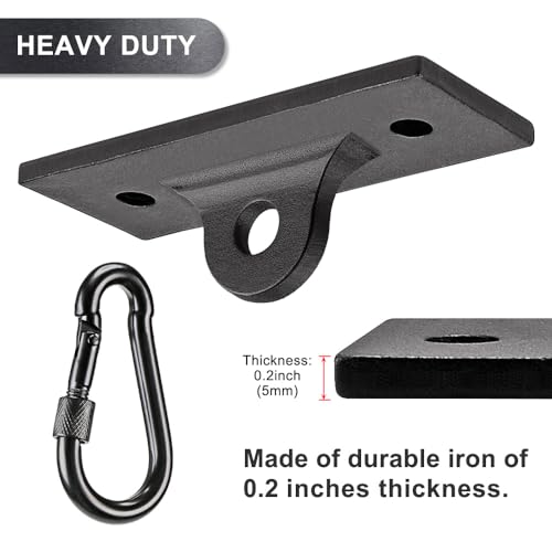 Dolibest Heavy Bag Hangers & Brackets - Ceiling Mount with Carabiner for Strength Training, Aerial Yoga & Resistance Bands - color: 2 Holes Ceiling Anchor