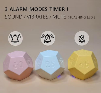 Cube Pomodoro Timer - Flip to Start Countdown, Rechargeable Mini Productivity Timer for Study, Office, 11 Preset Times, Silent/Vibration, Time Management Tool for Kids & ADHD (Pink) - color: Rose Pink