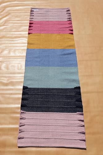 Jaipur art & Rugs Cotton Yoga Mat - Eco-Friendly Hand-Woven Rug - Non Slip & Thick (24”x72”x5mm) for Everyday Fitness at Home - Comfortable Extra-Long - color: Multicolor 11