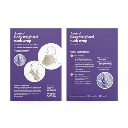 ASUTRA Champagne Gold Silk Eye Pillow and Weighted Neck Wrap Bundle Set, 2 | Products - Weighted Eye Mask Filled w/Lavender & Flax Seeds, Hands-Free Microwaveable Heat Pad and Cooling Neck Wrap - color: Champagne Eye Pillow and Neck Wrap Bundle
