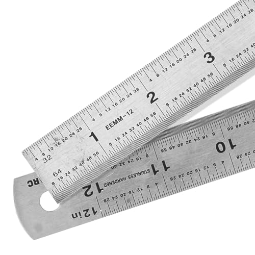 2 Pack | Pacific Arc Stainless Steel Ruler Inch and Metric, with 32nd and 64th Graduations, 12 Inches - style: Two Pack | 12 In