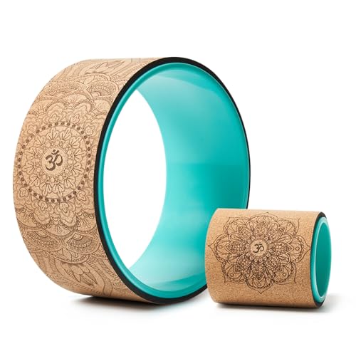 Cork Roller, Yoga Wheel, Upgraded Back Wheels for Pain Relief & Stretching - style: CORK