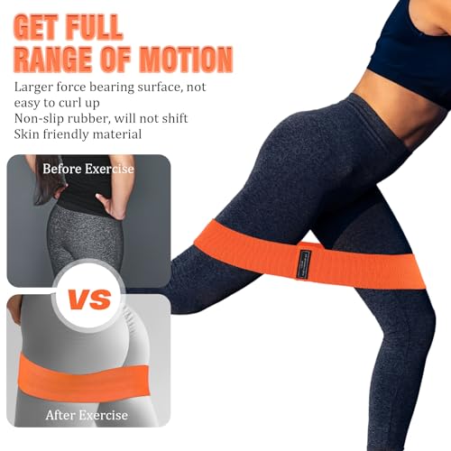 Lenwen 12 Pcs Fabric Resistance Bands Bulk - color: Orange
