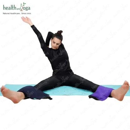 HealthAndYoga(TM) Yoga Sand Bags - Double Bag with Inner Waterproof Bag - Prop for Adding Weight and Support (Purple) - color: Purple