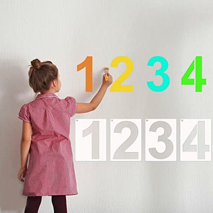 DXCYZ 14 Inch Large Number Stencils Kit 0-9 Address Number Stencil, 10PCS Reusable Plastic Painting Number Templates for Mailbox Signs, Door, Cars, Trucks, Home, Business, Window (14 Inch) - size: 14 Inch