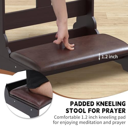 Prayer Bench Kneeler, Wooden Prayer Kneeler for Home