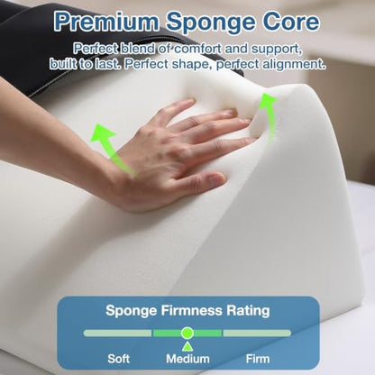 Under Knee Wedge Pillow, 20 x 16 x 12 in Triangle Bolster for Massage Table